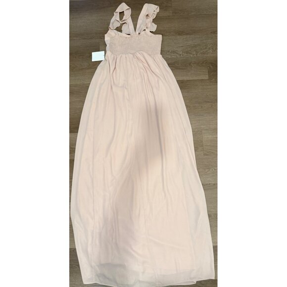 NWT Show Me Your Mumu Flowy Light Pink Maxi Dress With Ruffled Straps‎ & Smocked - Picture 3 of 9